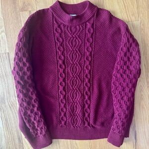 Urban Outfitters Maroon Cable Knit Sweater Medium